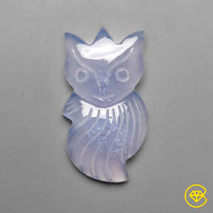 13 carat Namibian Blue Chalcedony Calcifer Carving Natural 28X15X4 mm From Namibia