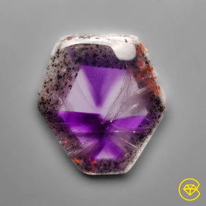 37 carat Trapiche Phantom Amethyst Cabochon Natural 28X26X6 mm From Brazil