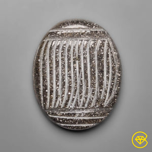 57 carat Midnight Quartzite Mughal Carving Natural 36X29X6 mm From India