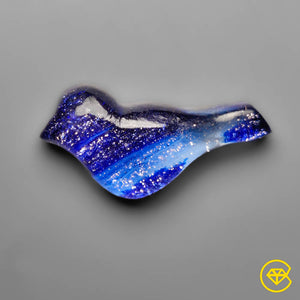 19 carat Blue Goldstone Bird Carving Not Natural 30X14X7 mm From India