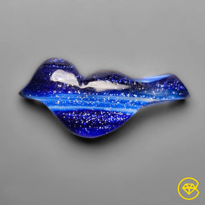 17 carat Blue Goldstone Bird Carving Not Natural 31X14X7 mm From India