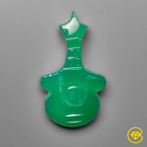 16 carat Green Onyx Guitar Carving Heated 30X18X5 mm From India