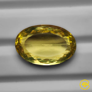 30 carat Large Faceted Green Gold Lemon Quartz Natural 27X18X9 mm From Brazil