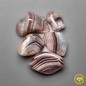 119 carat Botswana Agate Tumbles Lot Natural 27 - 10 mm From Botswana,US