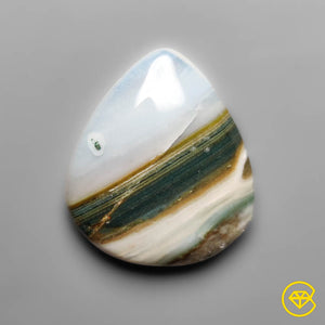 13 carat Saturn Chalcedony Cabochon Natural 21X18X4 mm From Turkey