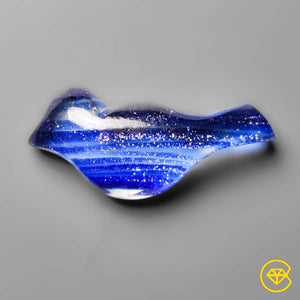 17 carat Dichroic Glass Bird Carving (Handcarved) Not Natural 30X12X7 mm From India