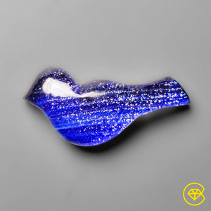 18 carat Dichroic Glass Bird Carving (Handcarved) Not Natural 31X13X7 mm From India