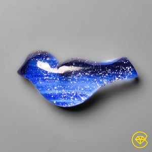 17 carat Dichroic Glass Bird Carving (Handcarved) Not Natural 30X12X7 mm From India