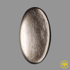 66 carat Silversheen Obsidian Cabochon Natural 51X26X6 mm From United States