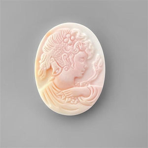 Pink Conch Shell Cameo Carving