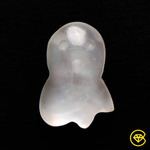 13 carat Mother Of Pearl With Himalayan Quartz Gost Carving Doublet Assembled 20X14X7 mm From India