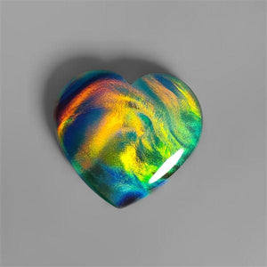 Aurora Opal With Crystal Doublet Heart Carving
