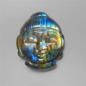 Blue Labradorite Buddha Face Carving