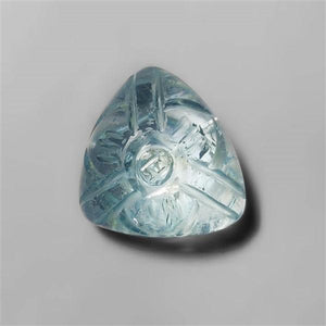17 ct Sky Blue Topaz Mughal Carving 15X15X9 mm Natural From Sri Lanka