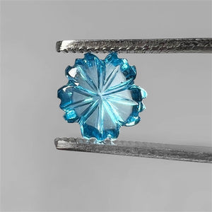 5 ct Swiss Blue Topaz Double Sided Carving 10X10X5 mm Natural From London