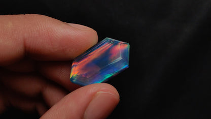 Step Cut Aurora Opal Doublet