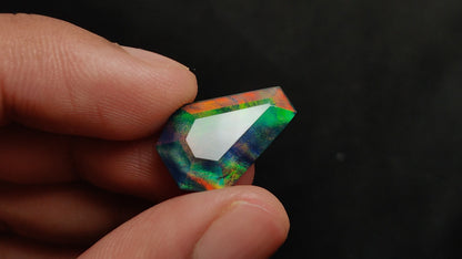 Step Cut Aurora Opal Doublet