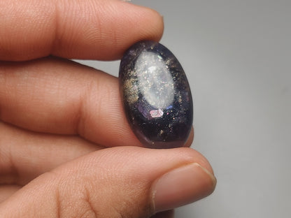Bloodshot Iolite Sunstone Cabochon with Confetti