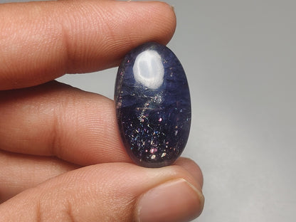 Bloodshot Iolite Sunstone Cabochon with Confetti