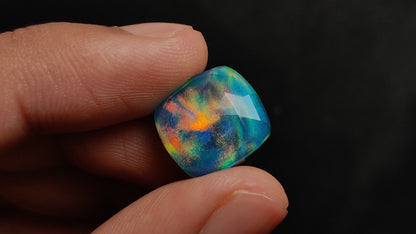 Rose Cut Aurora Opal Doublet