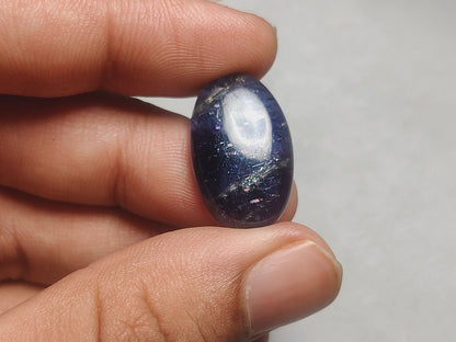 Bloodshot Iolite Sunstone Cabochon with Confetti