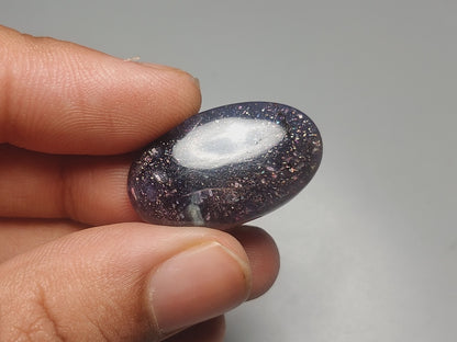 Bloodshot Iolite Sunstone Cabochon with Confetti