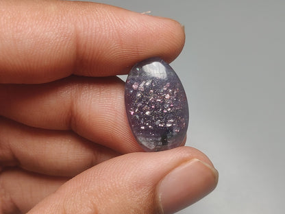 Bloodshot Iolite Sunstone Cabochon with Confetti