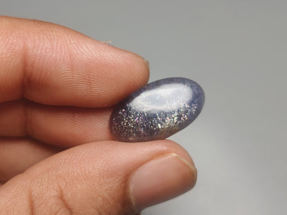 Bloodshot Iolite Sunstone Cabochon with Confetti