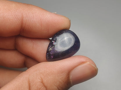 Bloodshot Iolite Sunstone Cabochon with Confetti