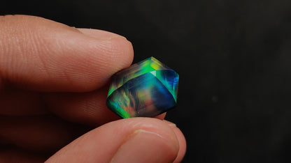 Step Cut Aurora Opal Doublet