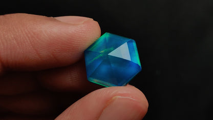 Step Cut Aurora Opal Doublet