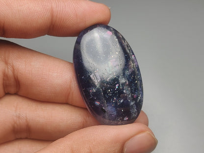 Bloodshot Iolite Sunstone Cabochon with Confetti