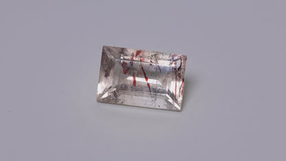 Lepidocrocite In Quartz Faceted