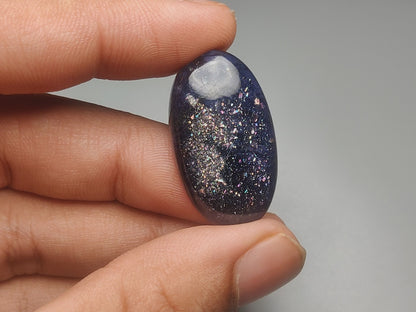 Bloodshot Iolite Sunstone Cabochon with Confetti