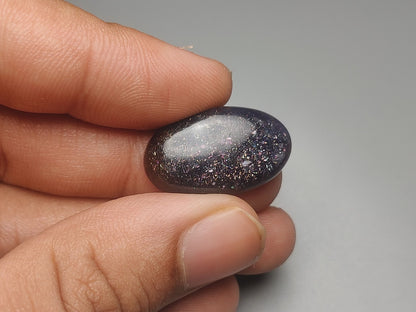 Bloodshot Iolite Sunstone Cabochon with Confetti