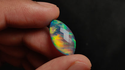 Rose Cut Aurora Opal Doublet