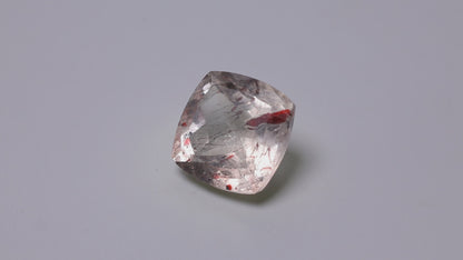 Faceted Lepidocrocite In Quartz with Irisescent Rainbow Inclusion