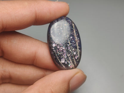 Bloodshot Iolite Sunstone Cabochon with Confetti