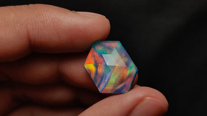 Rose Cut Aurora Opal Doublet