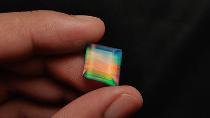 Step Cut Aurora Opal Doublet