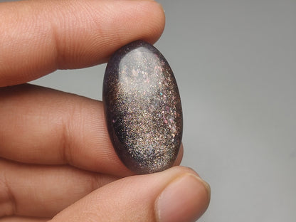 Bloodshot Iolite Sunstone Cabochon with Confetti