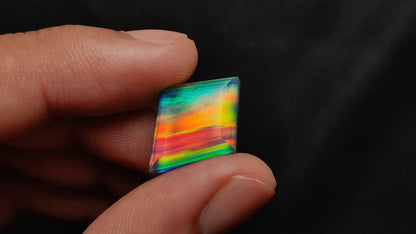 Step Cut Aurora Opal Doublet