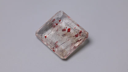 Lepidocrocite In Quartz Faceted