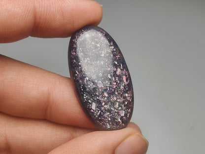 Bloodshot Iolite Sunstone Cabochon with Confetti