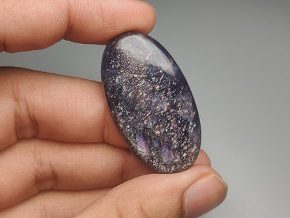 Bloodshot Iolite Sunstone Cabochon with Confetti