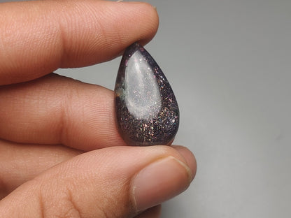Bloodshot Iolite Sunstone Cabochon with Confetti