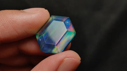Step Cut Aurora Opal Doublet