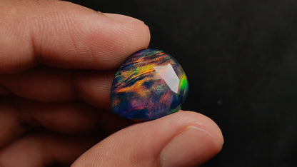 Rose Cut Aurora Opal Doublet