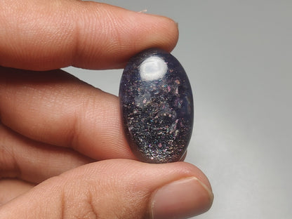 Bloodshot Iolite Sunstone Cabochon with Confetti