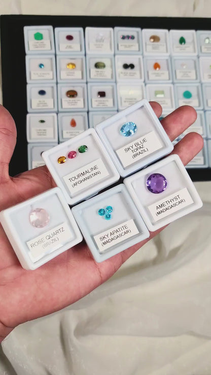 40 Box of Faceted Gemstone – Sapphires, Opals, Tourmalines & More | Natural Stones from 20+ Countries